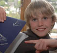 <i>10-year-old Jake with one of his napkins