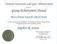 Dr. Stephen Lewis - NASA Group Achievement Award